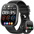 Smart Watch Fits for Android & iPhone, 1.85 inch Fitness Tracker, Men Womens Smartwatch with Make/Answer Calls/Message Reminder/100+ Sport Models, IP68 Waterproof Pedometer Watch, Perfect Gift, Black
