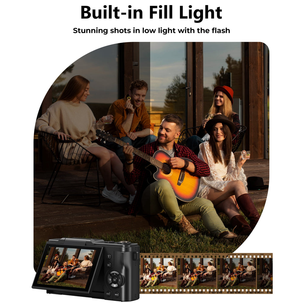 SEREE Digital Camera 4K 64MP Vlogging Camera for Photography, 18x Zoom, Autofocus, Flip Screen with 32GB Card